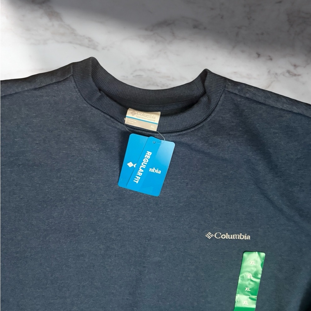 Columbia Men's Crewneck Sweatshirt Pullover Blue Carbon Heather XL - Picture 7 of 8